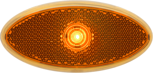 Yellow surface mount marker/clearance light with gasket, hard wired (black=power, white=ground)