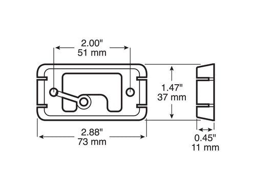 Peterson PC-Rated Clearance & Side Marker Red Led Light kit, Chrome Brkt