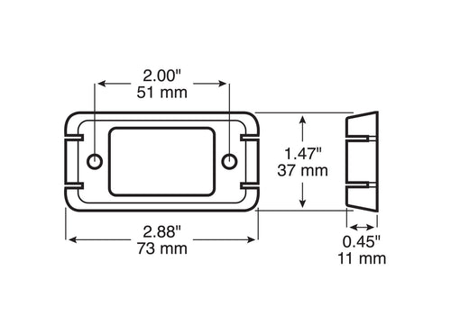 Mounting Bracket Chrome Rectangular