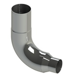 Lincoln Chrome 8” Elbow Reduced to 5” Top Leg 10”, Lower Leg 15” Fits Freightliner