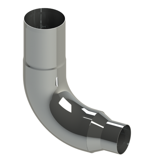 Lincoln Chrome 8” Elbow Reduced to 5” Top Leg 10”, Lower Leg 15” Fits Freightliner