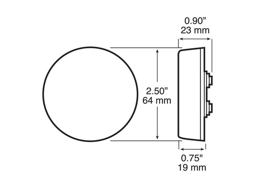 Peterson 2.5 inch Round PC-Rated Clearance/Side Marker Light Amber