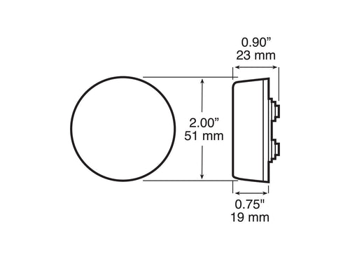 Peterson 2 inch Round PC-Rated Clearance/Side Marker Light Red kit