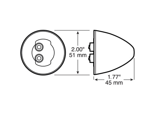 Peterson 2 inch Beehive Clearance/Side Marker Light Red