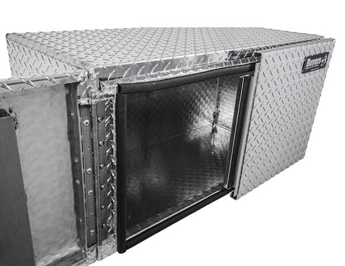 24x24x36 Inch Diamond Tread Aluminum Underbody Truck Box - Double Barn Door, 3-Point Compression Latch