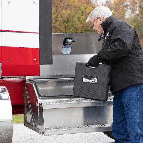 24x28x24 Inch Heavy Duty Smooth Aluminum WideOpen™ Step Boxes for Semi Trucks - 24 Inch Width