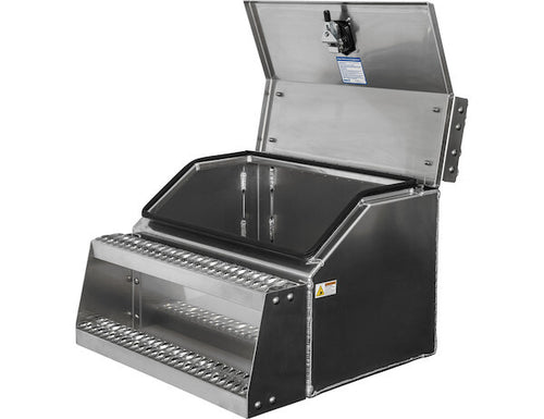 12" Heavy Duty Smooth Aluminum WideOpen™ Step Boxes for Semi Trucks - Width 12.3, Height 23.3, Depth 28.5