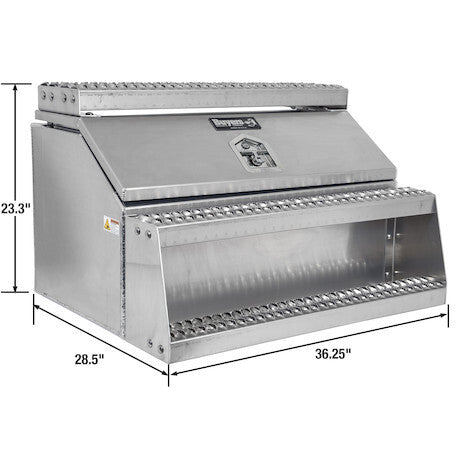 Buyers Heavy Duty Smooth Aluminum WideOpen™ Step Boxes for Semi Trucks - 36 Inch Width
