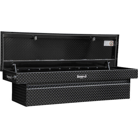 Buyers 18x20x71 Inch Gloss Black Diamond Tread Aluminum Crossover Truck Box
