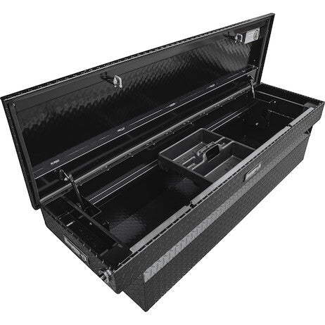 Buyers 18x20x71 Inch Gloss Black Diamond Tread Aluminum Crossover Truck Box