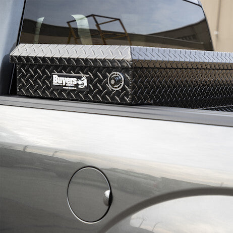Buyers 18x20x71 Inch Gloss Black Diamond Tread Aluminum Crossover Truck Box