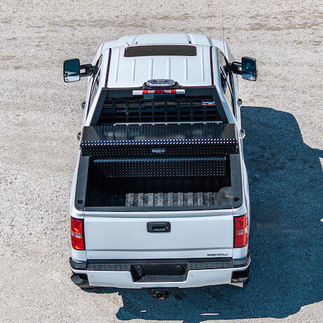 Buyers 18x20x71 Inch Gloss Black Diamond Tread Aluminum Crossover Truck Box