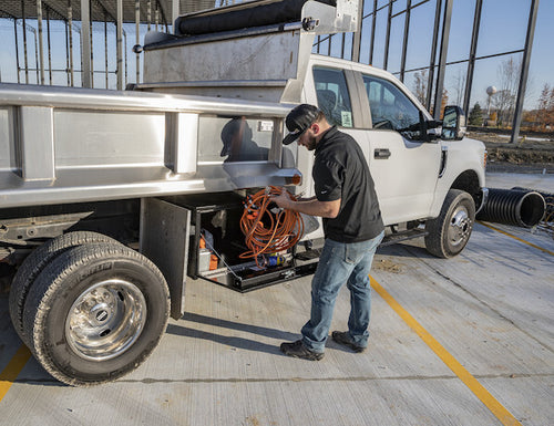 18x18x48 Inch Black Steel Underbody Truck Box With 3-Point Latch