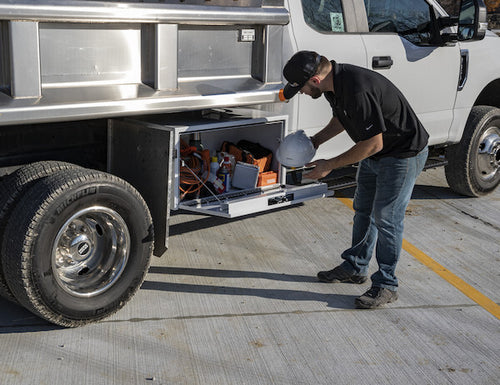 24x24x24 Inch White Steel Underbody Truck Box With 3-Point Latch