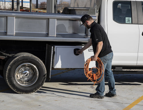 18x18x48 Inch White Steel Underbody Truck Box With 3-Point Latch
