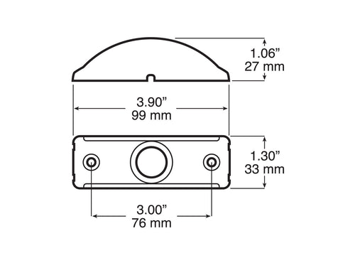 Peterson Amber 3/4 inch PC-Rated Clearance & Side Marker Bracket kit