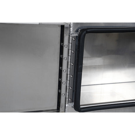 24x24x60 Inch Smooth Aluminum Barn Door Underbody Truck Tool Box Series With Stainless Steel Doors - Double Barn Door, Cam Lock Hardware
