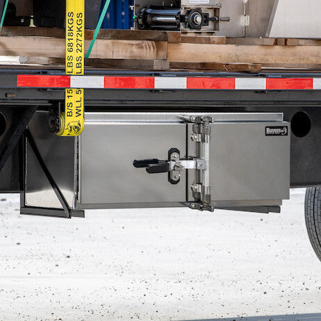 24x24x60 Inch Smooth Aluminum Barn Door Underbody Truck Tool Box Series With Stainless Steel Doors - Double Barn Door, Cam Lock Hardware