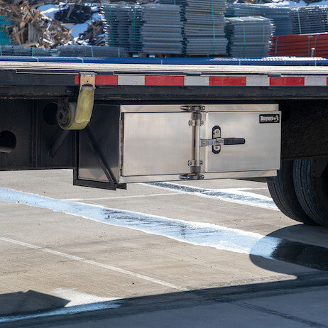 24x24x48 Inch Smooth Aluminum Barn Door Underbody Truck Tool Box Series With Stainless Steel Doors - Double Barn Door, Cam Lock Hardware