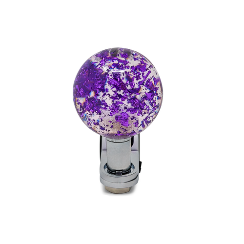 Steering Wheel Spinner Knob – Clear with Purple Holographic Flakes