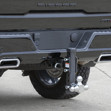Adjustable Tri-Ball Hitch with Rotating Towing Balls for 2 Inch Hitch Receivers