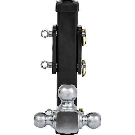 Adjustable Tri-Ball Hitch with Rotating Towing Balls for 2 Inch Hitch Receivers