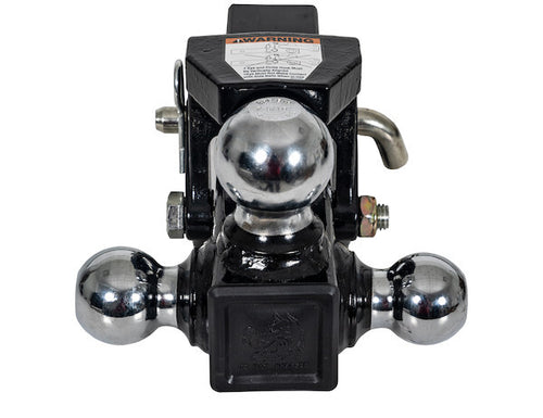 Tri-Ball Hitch with Pintle Hook and Chrome Towing Balls - 2-1/2 Inch Receiver