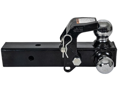 Tri-Ball Hitch with Pintle Hook and Chrome Towing Balls - 2-1/2 Inch Receiver