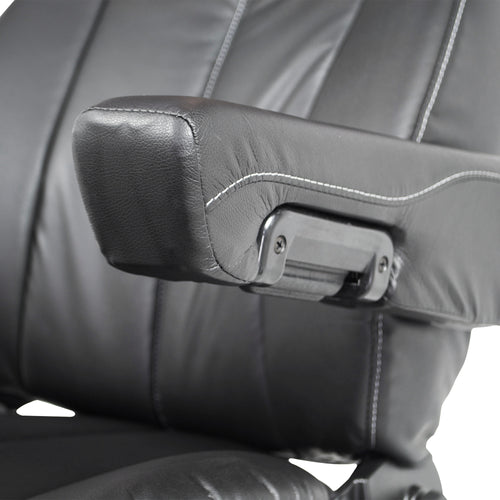 Black Leather Seat Legacy, LO (Low Profile), Highback DuraLeather W/ Under Adjust Arms