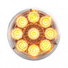 9 LED 2" Reflector Clearance/Marker Light Amber LED/Clear Lens