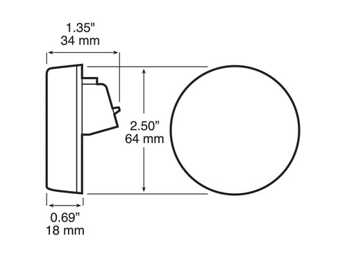 Peterson 2 1/2 inch Clearance/Side Marker Light Amber