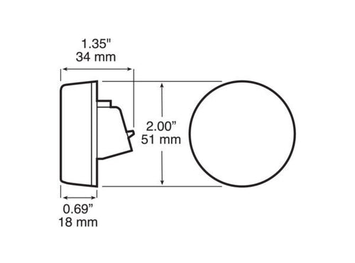 Peterson 2 inch Clearance/Side Marker Light Red