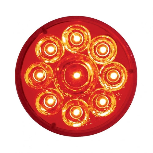 9 LED 2 1/2" Pure Reflector Clearance/Marker Light - Red LED/Red Lens