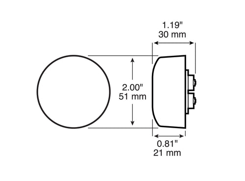 Peterson PC-Rated 2 inch Clearance & Side Marker Light Red 12-24V