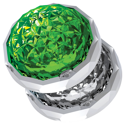 3.5" Jewel Style Low Pro Watermelon Hero LED - White and Green Light/Clear Lens