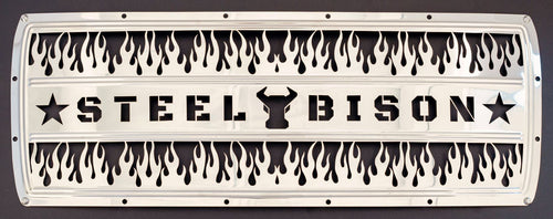 Grille Insert Fits Freightliner Columbia Flame style, 18 Gauge Stainless Steel