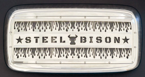 Griile Fits Freightliner Columbia CL112 / CL120 Grille Kit, Flame 18 Gauge Stainless Steel