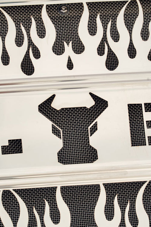 Grille Insert Fits Freightliner Columbia Flame style, 18 Gauge Stainless Steel