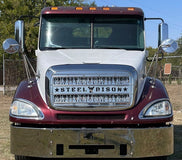 Griile Fits Freightliner Columbia CL112 / CL120 Grille Kit, Flame 18 Gauge Stainless Steel