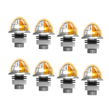 3/4" Jewel Style Mini Watermelon Hero LED Light - Amber Light / Clear Lens, 8 Pack