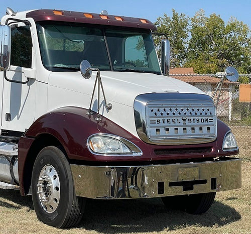 Griile Fits Freightliner Columbia CL112 / CL120 Grille Kit, Stars & Stripes 18 Gauge Stainless Steel