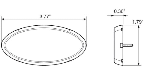 Yellow surface mount marker/clearance light with gasket, hard wired (black=power, white=ground)