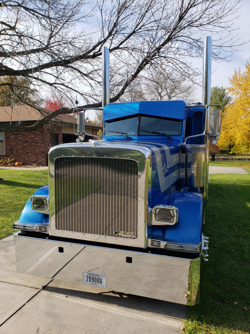 Lincoln Chrome Grille Fits Peterbilt 389 Oval Grille Insert S.Steel 16 Gauge