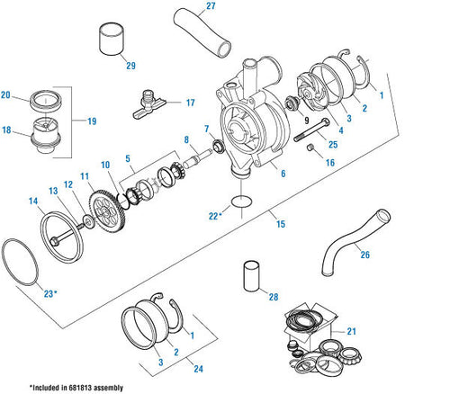 New Water Pump fits Detroit Diesel 60 Series 12.7 L Capacity, After 12/90, HD-Iron Backplate