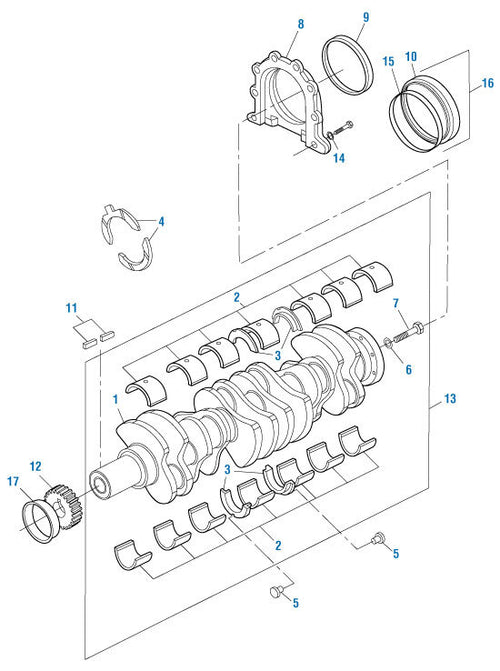 Seal and Wear Ring kit Rear Crankshaft application Mack V8 / E6 / E7 / E-Tech / ASET engine application