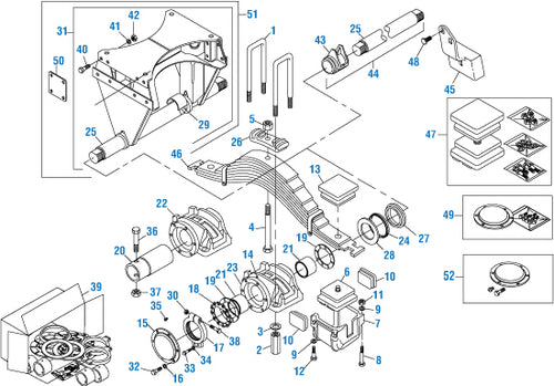 Trunnion Stand Assembly Square, Fits Mack Rear Suspension 44K Camelback