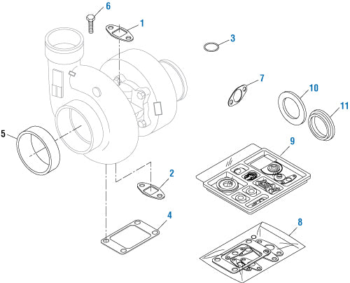 Turbocharger Mounting Gasket kit Detroit Diesel Series 60 application