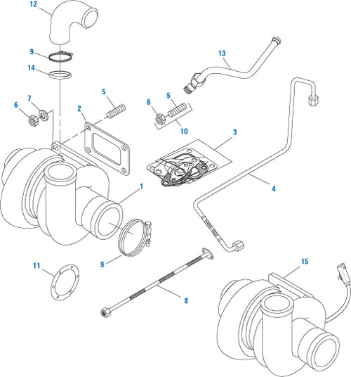 Turbocharger Mounting Gasket kit Detroit Diesel Series 60 application