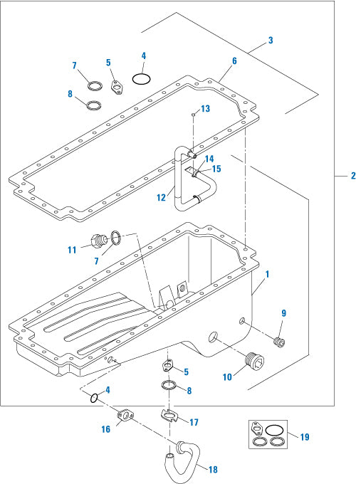 Oil Pan Cummins N14 & 855 Gasket Inside Rear Sump Assembly kit