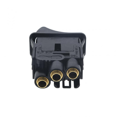 Differential Lock Valve | (3) 1/4in Push to Connect Fittings | Length 2.65in | Mack Air Control Switches Application